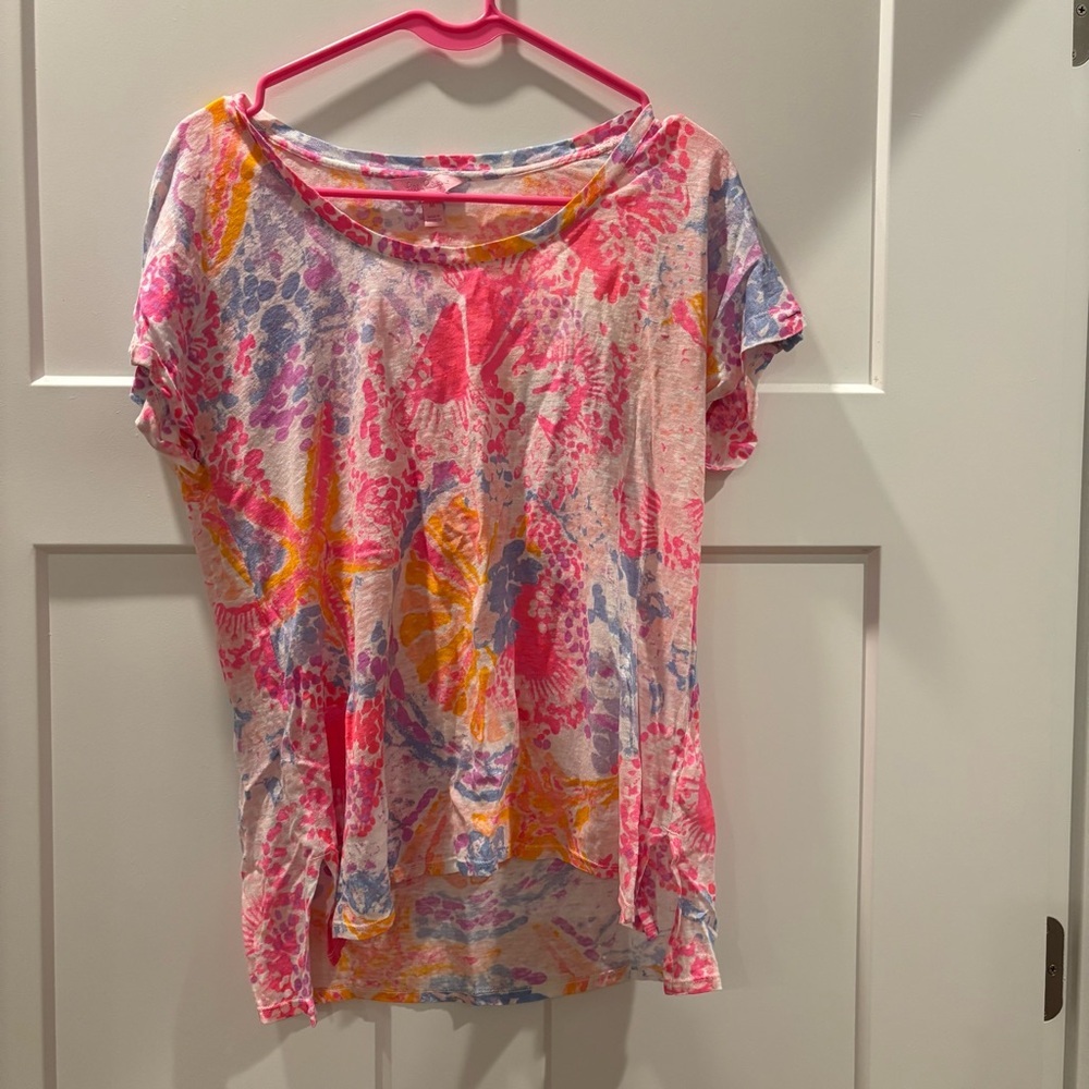 Lilly Pulitzer Inara Linen Bohemian Beach Top